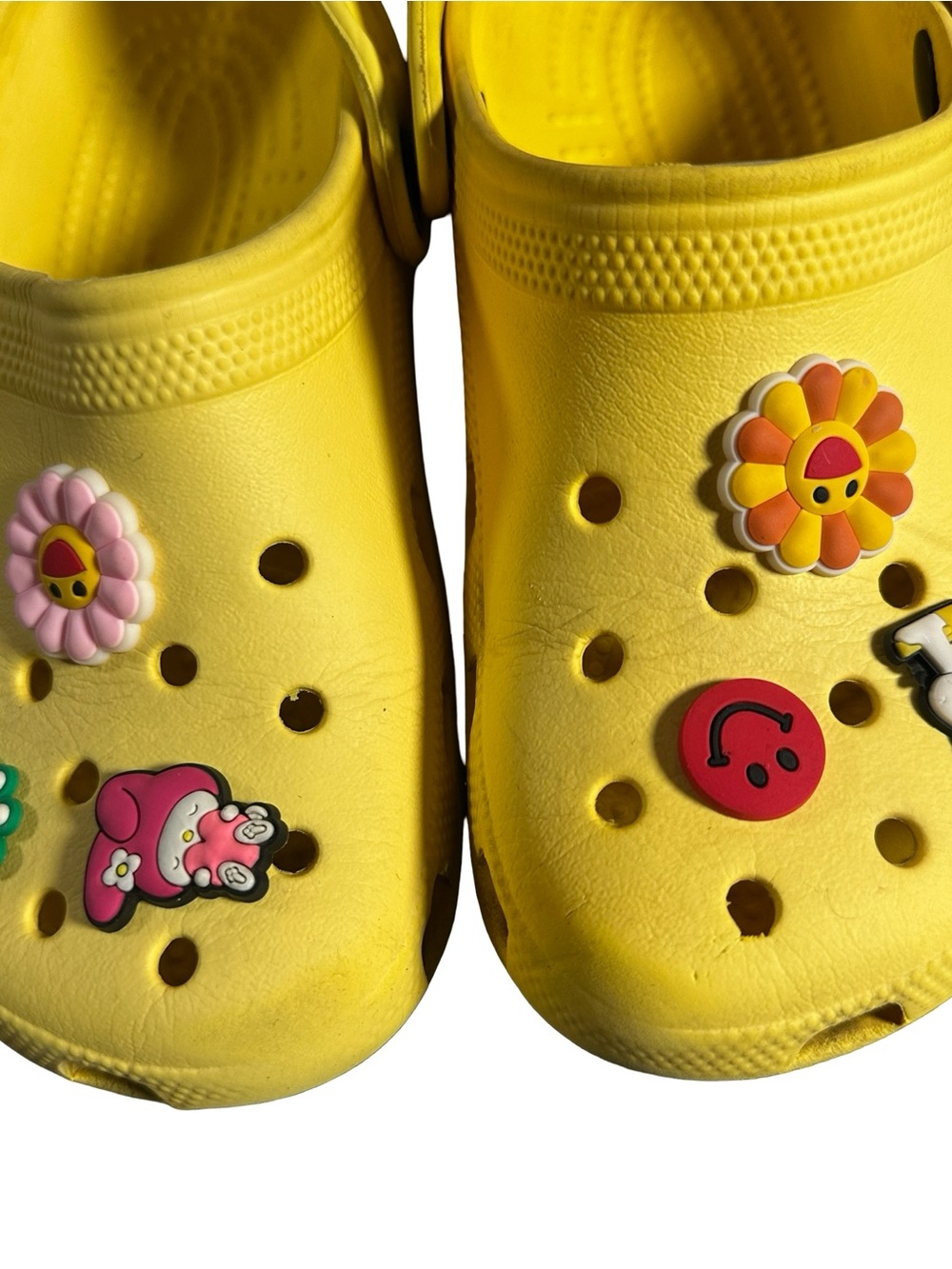 Crocs Kids J2 Classic Clog Yellow Big Kids Shoe Charms Casual Slip On - Picture 7 of 10